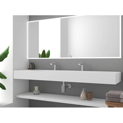 CastelloUSA Pyramid 72" Rectangular Vessel Bathroom Sink with Ramp Basin & Reviews Wayfair